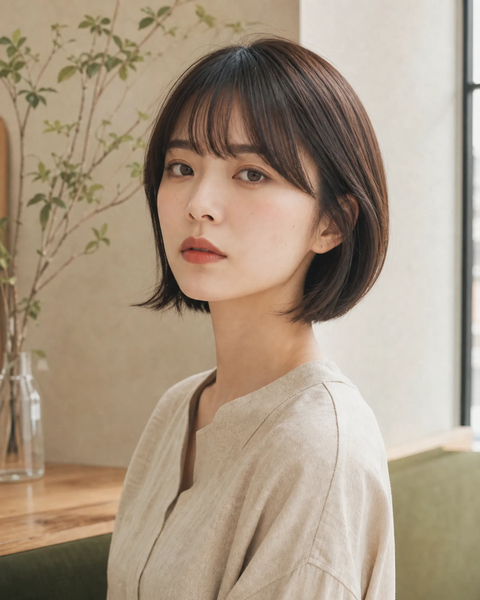輪郭の整ったボブスタイル